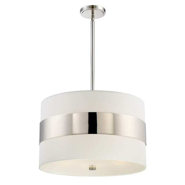 23" Drum Pendant in Polished Nickel