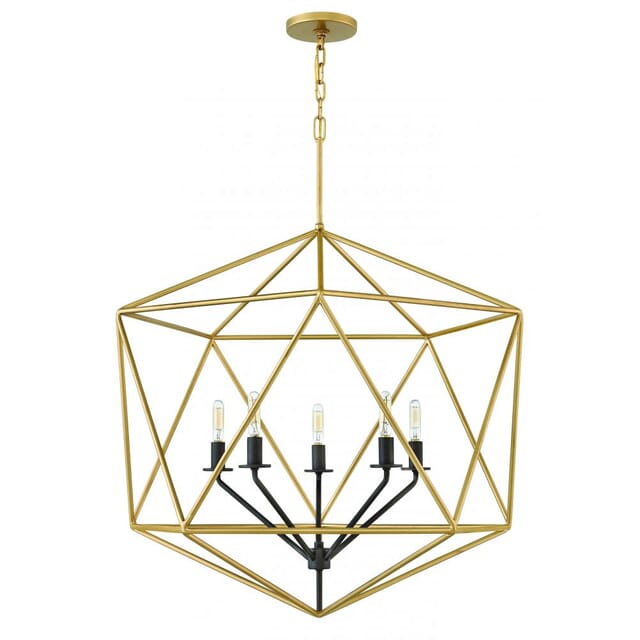 5-Light Chandelier In Deluxe Gold