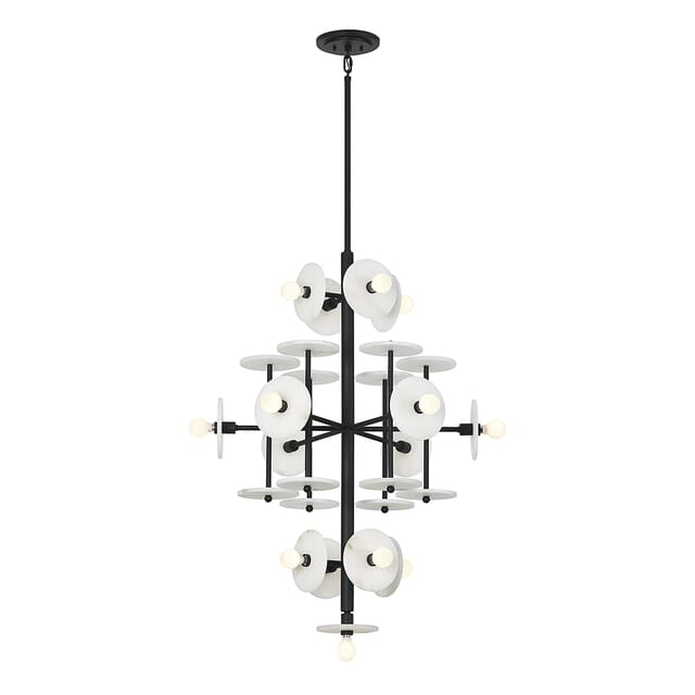 15-Light Chandelier in Black Cashmere