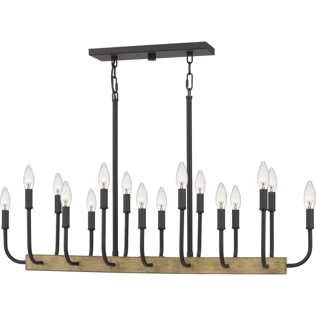 16-Light Island Chandelier in Matte Black