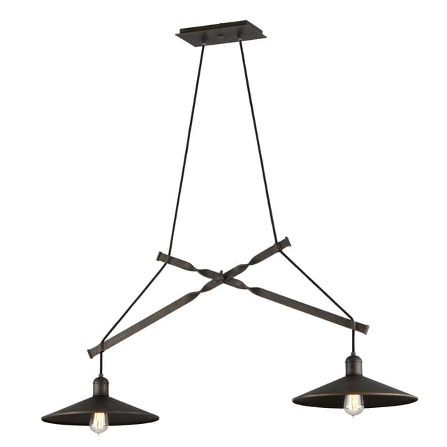 2-Light 14" Kitchen Island Light in Vintage Bronze